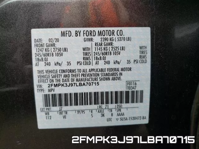 2FMPK3J97LBA70715 фото 2
