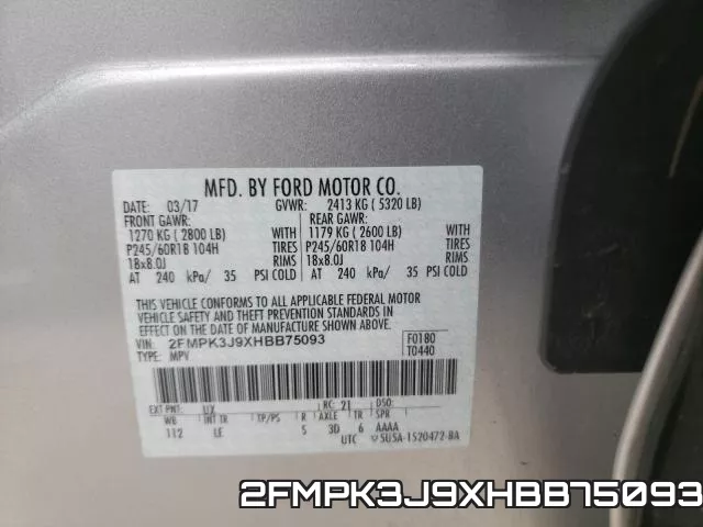 2FMPK3J9XHBB75093 фото 2