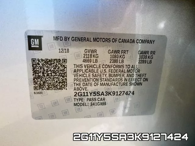 2G11Y5SA3K9127424 фото 2