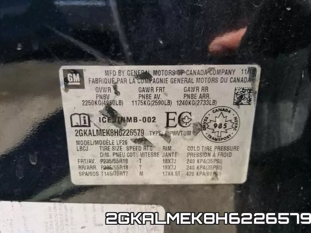 2GKALMEK8H6226579 фото 2
