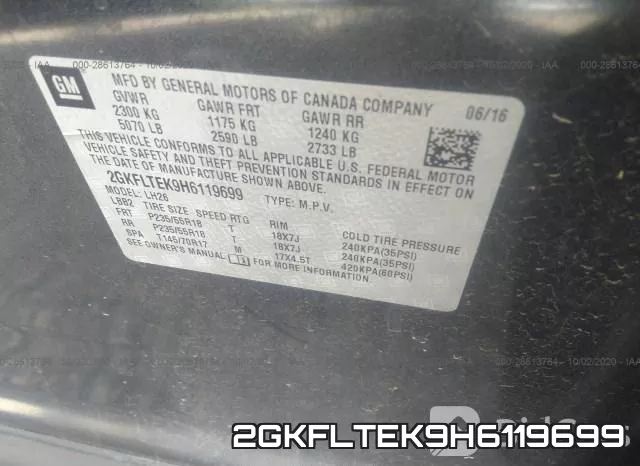 2GKFLTEK9H6119699 фото 9