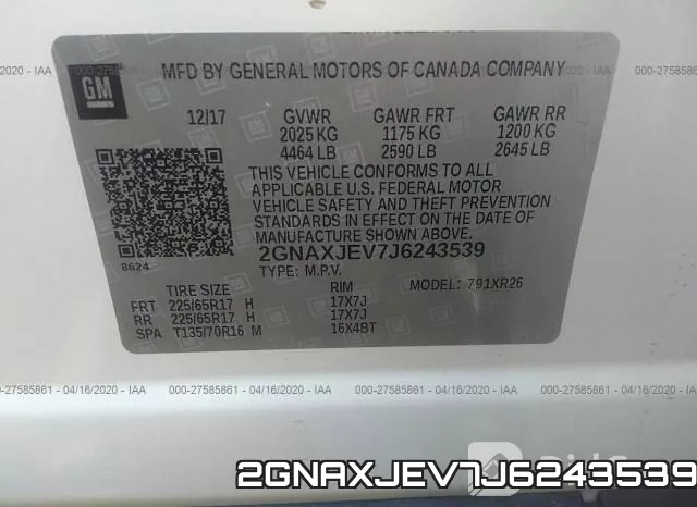 2GNAXJEV7J6243539 фото 10