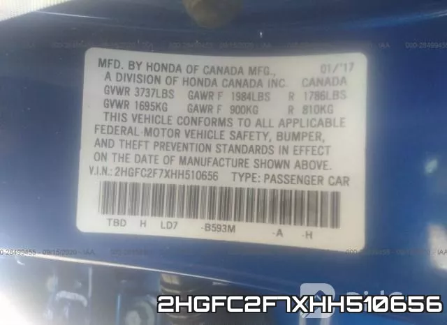2HGFC2F7XHH510656 фото 10