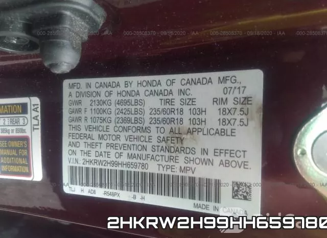 2HKRW2H99HH659780 фото 10
