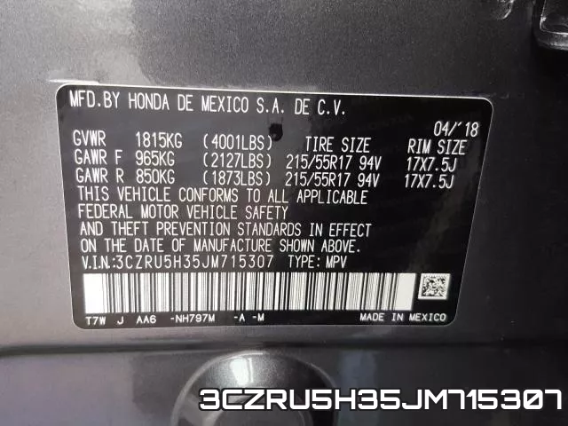 3CZRU5H35JM715307 фото 2