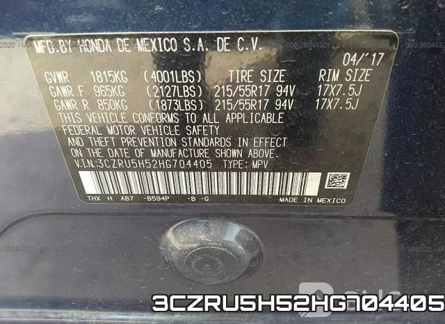 3CZRU5H52HG704405 фото 10