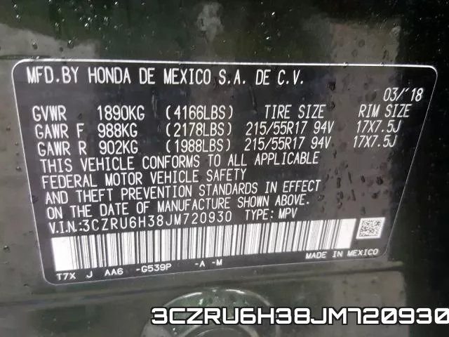3CZRU6H38JM720930 фото 2