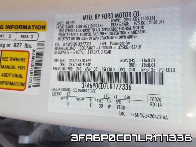 3FA6P0CD7LR177336 фото 2