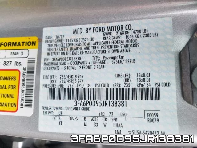 3FA6P0D95JR138381 фото 2