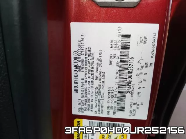 3FA6P0HD0JR252156 фото 2