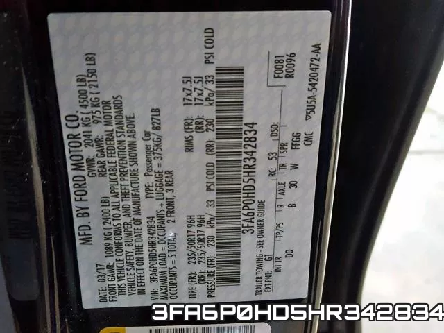 3FA6P0HD5HR342834 фото 2