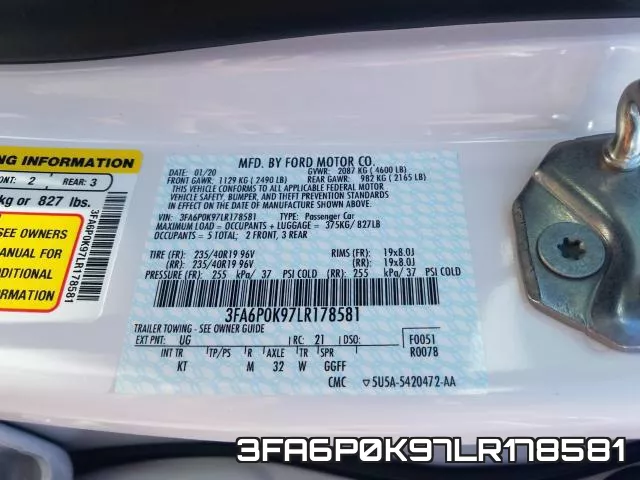 3FA6P0K97LR178581 фото 2