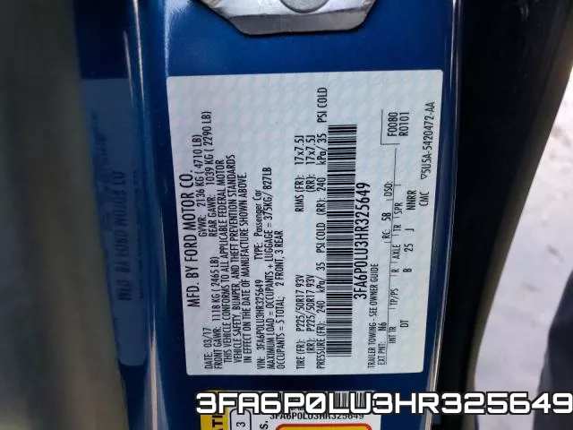 3FA6P0LU3HR325649 фото 2