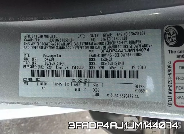3FADP4AJ1JM144074 фото 10
