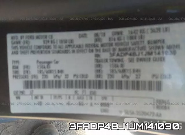 3FADP4BJ1JM141030 фото 10