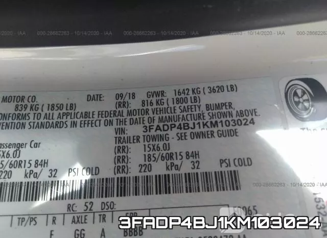 3FADP4BJ1KM103024 фото 10