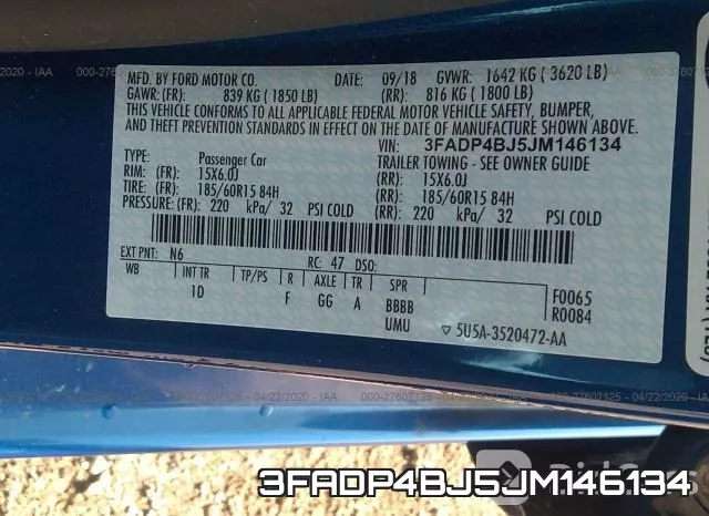 3FADP4BJ5JM146134 фото 10