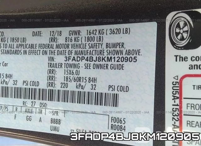 3FADP4BJ8KM120905 фото 10