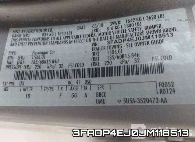 3FADP4EJ0JM118513 фото 10
