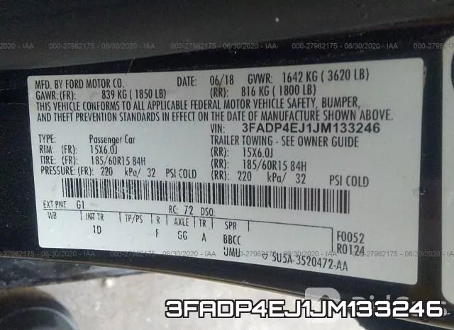 3FADP4EJ1JM133246 фото 10