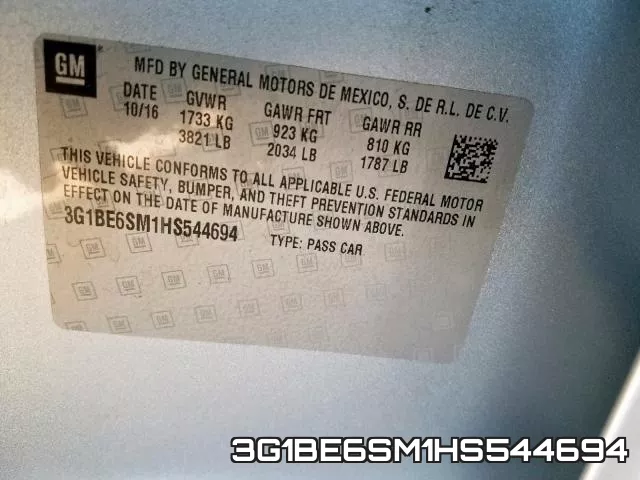 3G1BE6SM1HS544694 фото 2