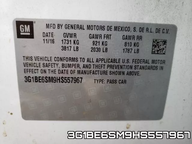 3G1BE6SM9HS557967 фото 2