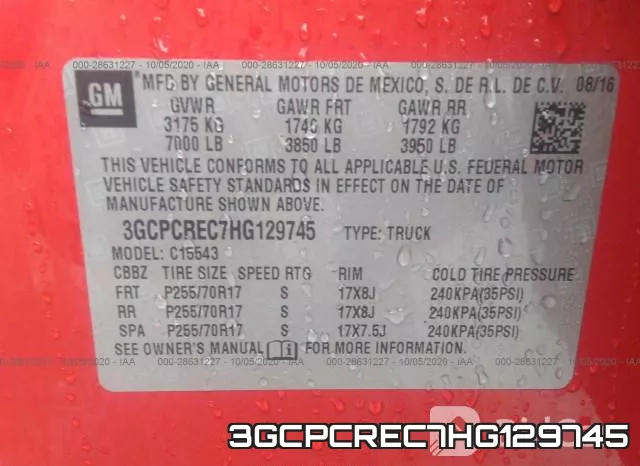 3GCPCREC7HG129745 фото 10