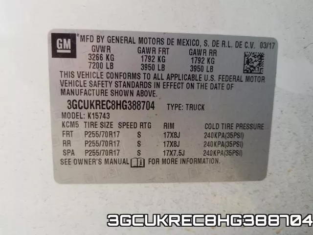 3GCUKREC8HG388704 фото 2