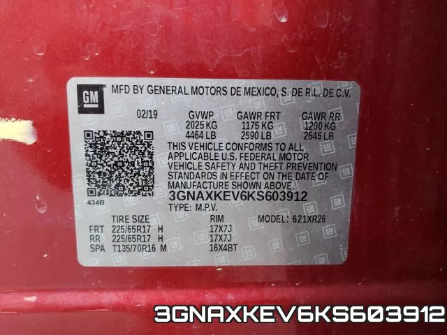 3GNAXKEV6KS603912 фото 2