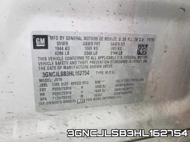 3GNCJLSB3HL162754 фото 2