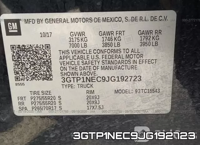 3GTP1NEC9JG192723 фото 10