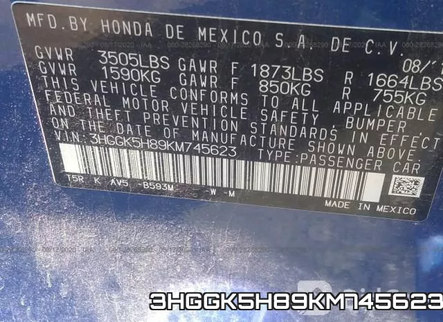 3HGGK5H89KM745623 фото 10