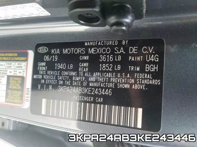 3KPA24AB3KE243446 фото 2