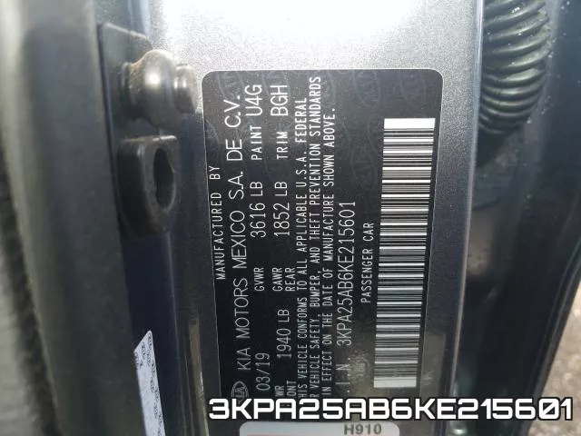 3KPA25AB6KE215601 фото 2
