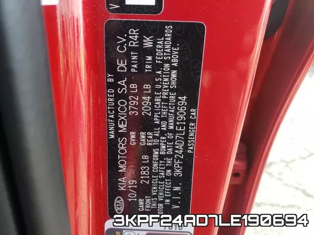 3KPF24AD7LE190694 фото 2