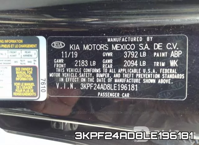 3KPF24AD8LE196181 фото 10