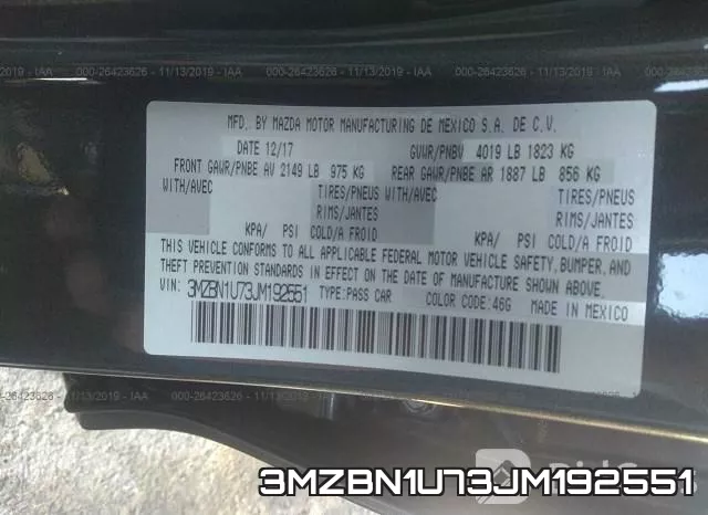 3MZBN1U73JM192551 фото 10