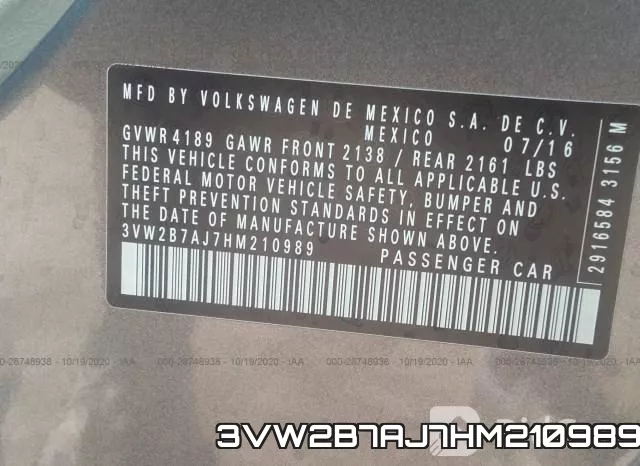3VW2B7AJ7HM210989 фото 10