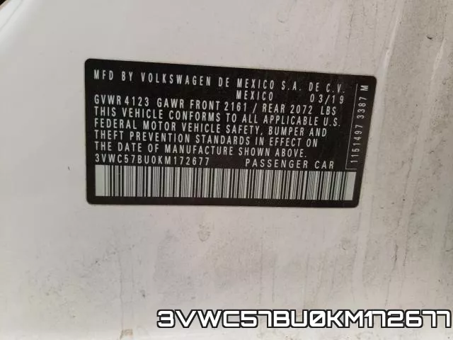3VWC57BU0KM172677 фото 2