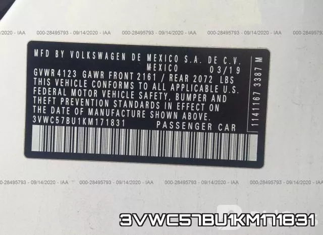 3VWC57BU1KM171831 фото 10