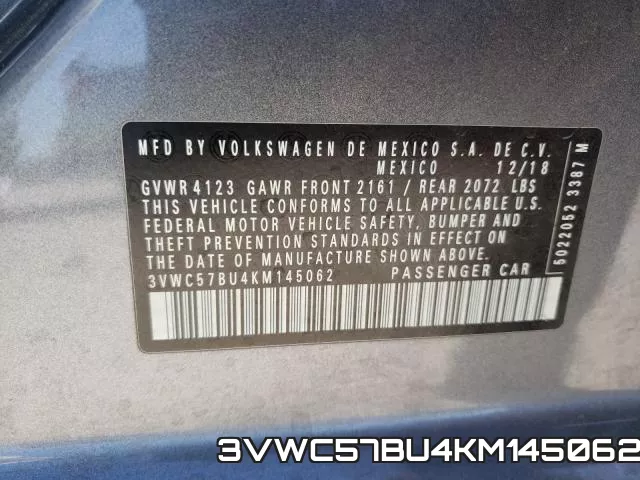 3VWC57BU4KM145062 фото 2