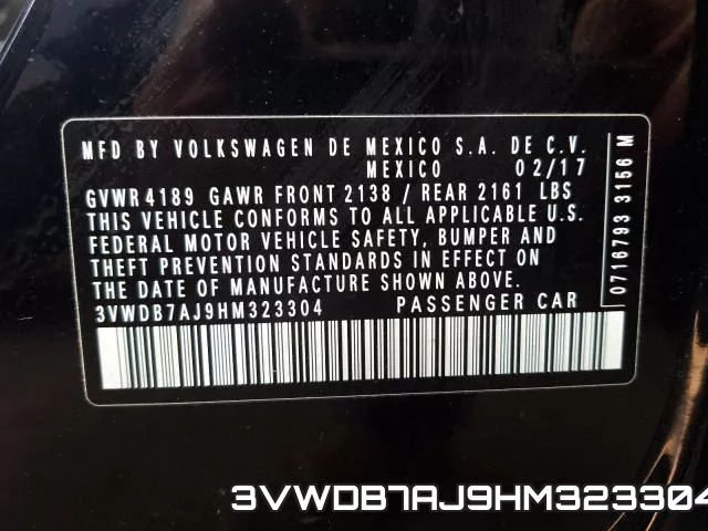 3VWDB7AJ9HM323304 фото 2