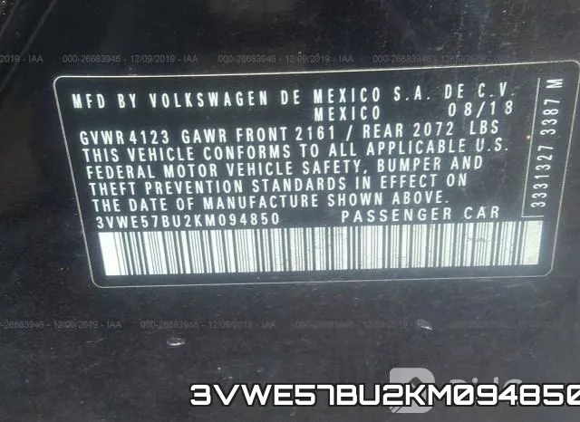 3VWE57BU2KM094850 фото 10
