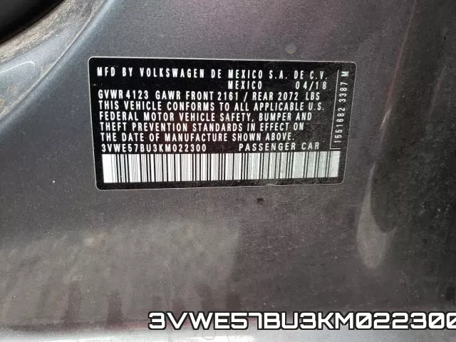 3VWE57BU3KM022300 фото 2