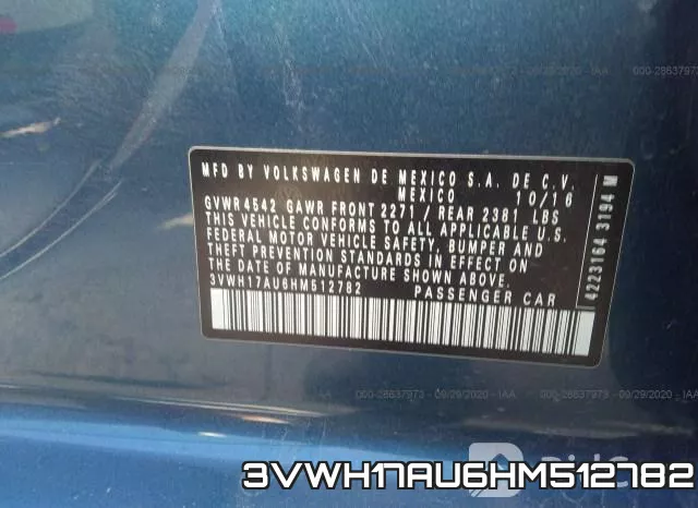 3VWH17AU6HM512782 фото 10