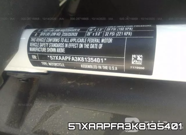 57XAAPFA3K8135401 фото 2
