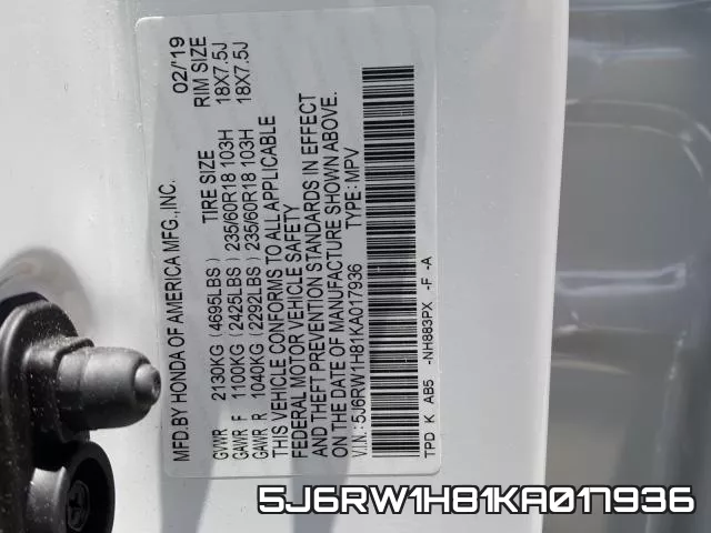 5J6RW1H81KA017936 фото 2