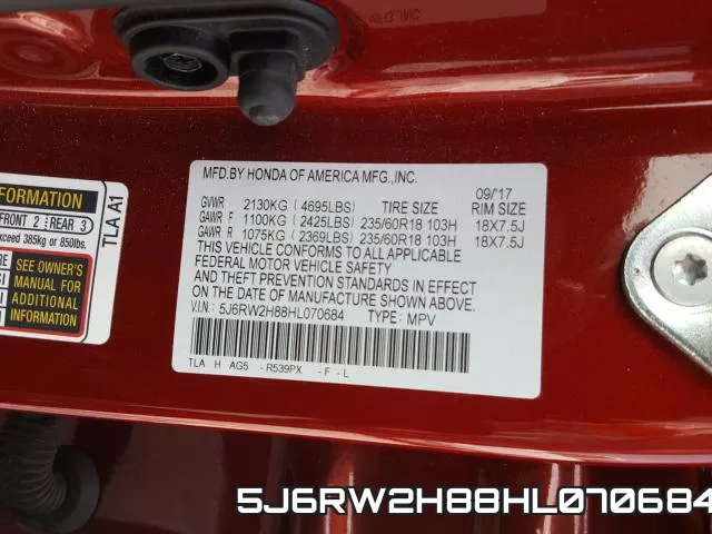 5J6RW2H88HL070684 фото 2