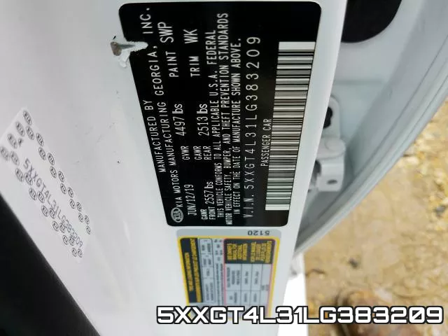 5XXGT4L31LG383209 фото 2