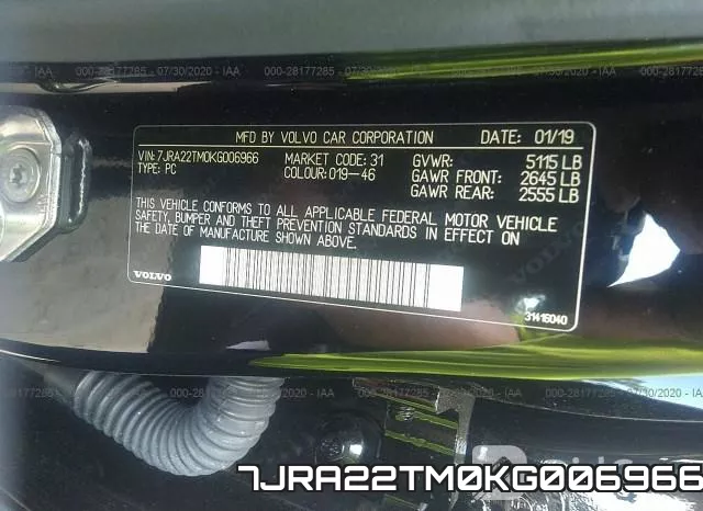 7JRA22TM0KG006966 фото 10